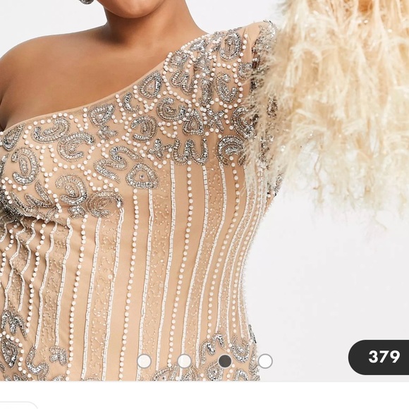 ASOS Luxe Curve One Sleeve Midi Dress - Picture 2 of 6